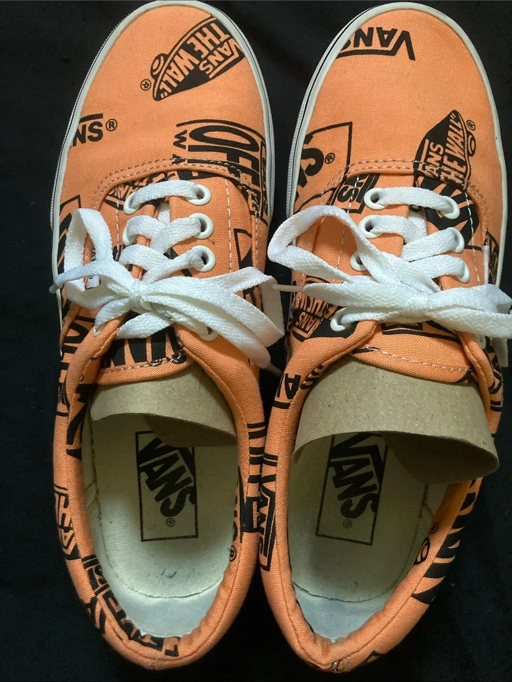 Vans Era Skate Sneakers Off The Wall Orange Logo Low-Top Women 8 Men 6.5